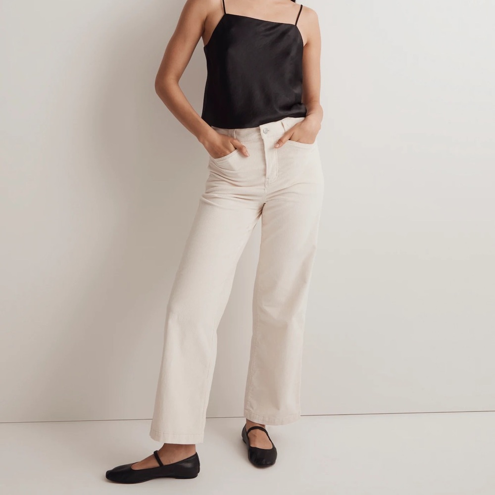 Madewell Petite Emmett 2.0 Wide-Leg Pants in Corduroy